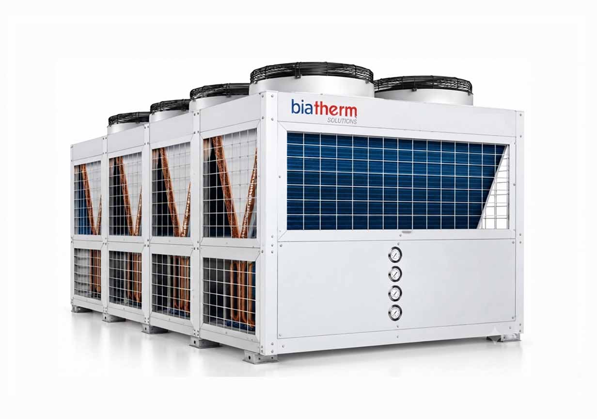 Air-to-water central heating heat pump package units